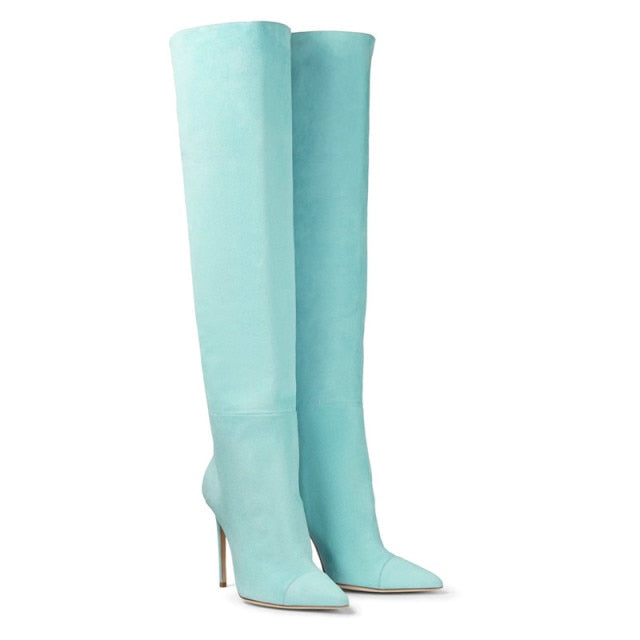 Pastel Color Microsuede Boots