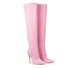 Pastel Color Microsuede Boots