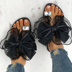 Rhinestone Ring Toe Flats