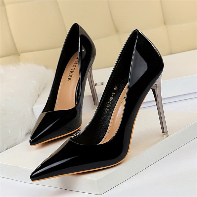 Leather Stripper Pumps