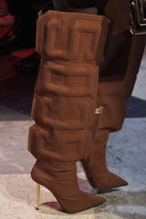 GCDS Inspired Vinyl Material Knee High Boots