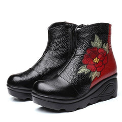 Embroidered Ankle Boots