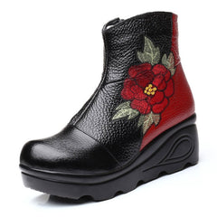 Embroidered Ankle Boots