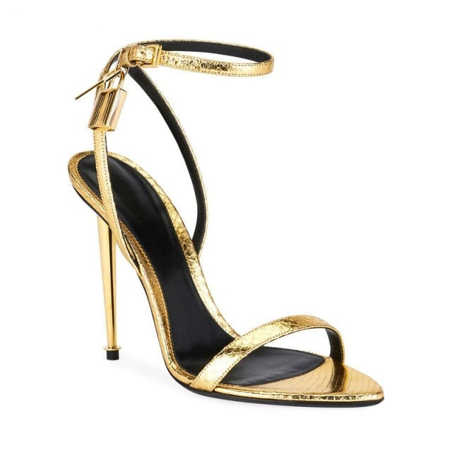 Metal Decoration High Heel Sandals