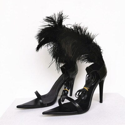 Pointed Toe and Feather Sandals