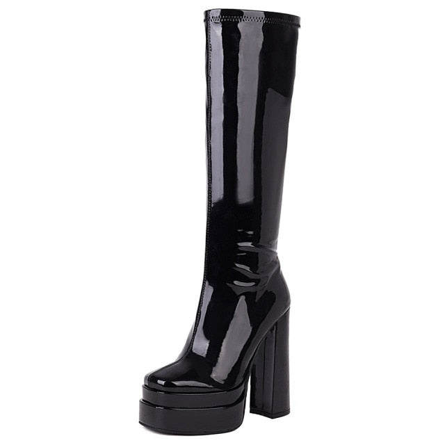 Knee High Platform Heel Boots