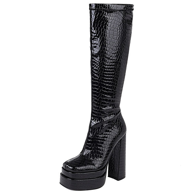 Knee High Platform Heel Boots