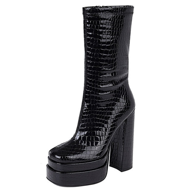 Knee High Platform Heel Boots