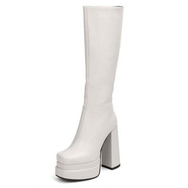 Knee High Platform Heel Boots