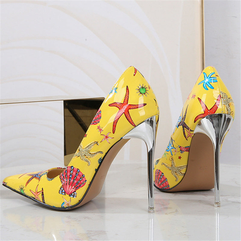 Graffiti Designed High Heel Pumps