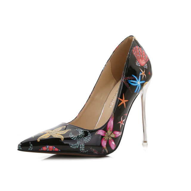 Graffiti Designed High Heel Pumps