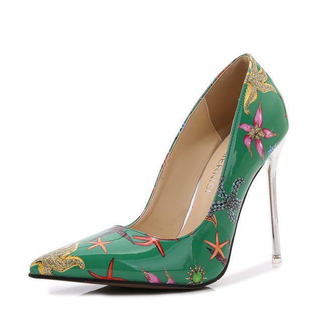 Graffiti Designed High Heel Pumps