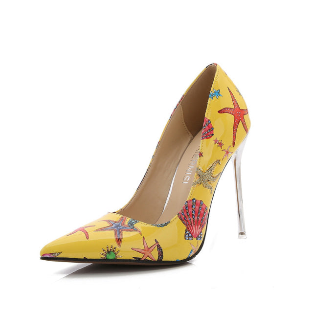 Graffiti Designed High Heel Pumps