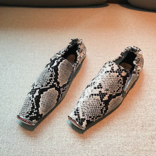 Zebra Snake Pattern Comfortable Flats