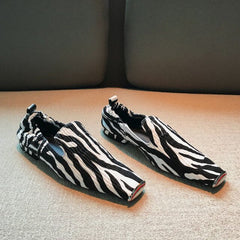 Zebra Snake Pattern Comfortable Flats