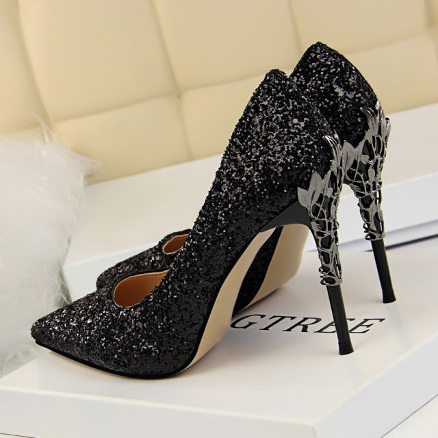 Shine and Glitter High Heel Stiletto Pumps