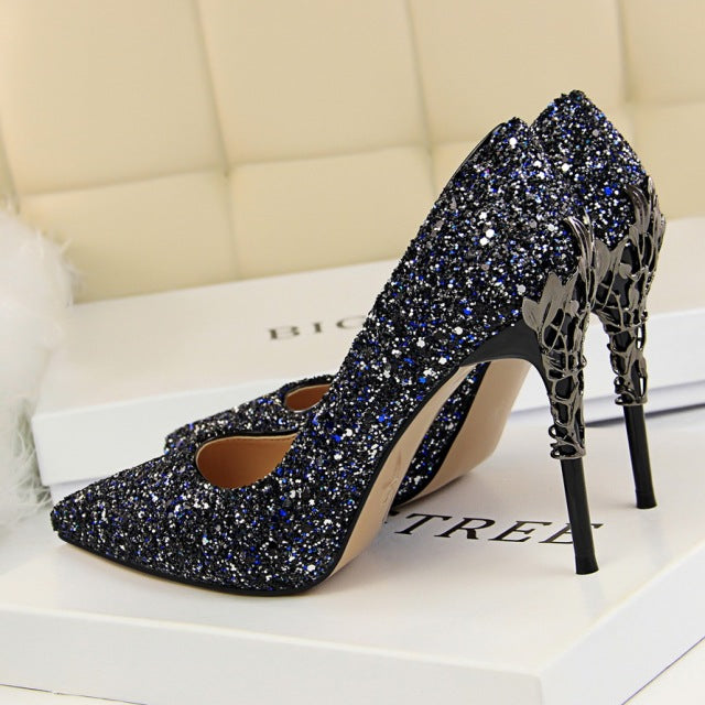 Shine and Glitter High Heel Stiletto Pumps