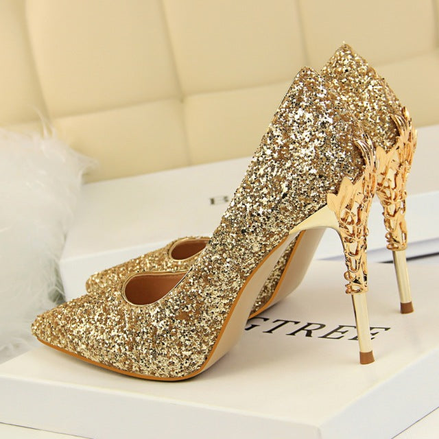 Shine and Glitter High Heel Stiletto Pumps