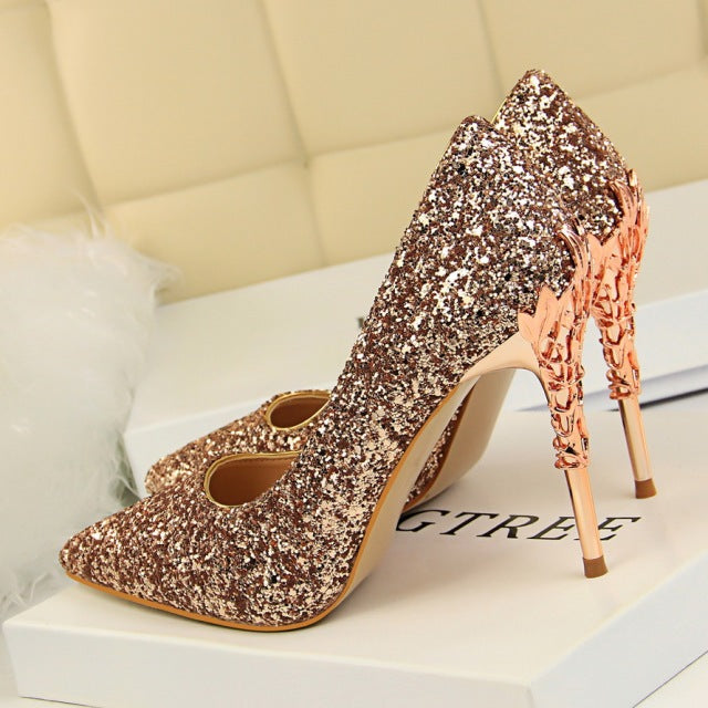 Shine and Glitter High Heel Stiletto Pumps