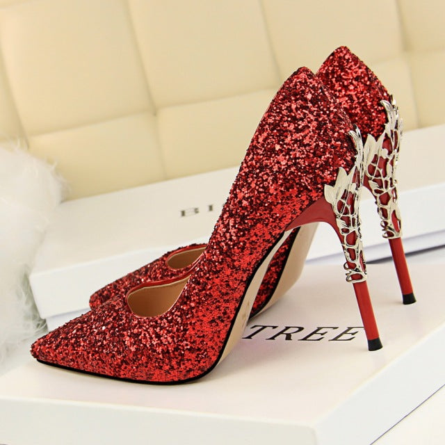 Shine and Glitter High Heel Stiletto Pumps