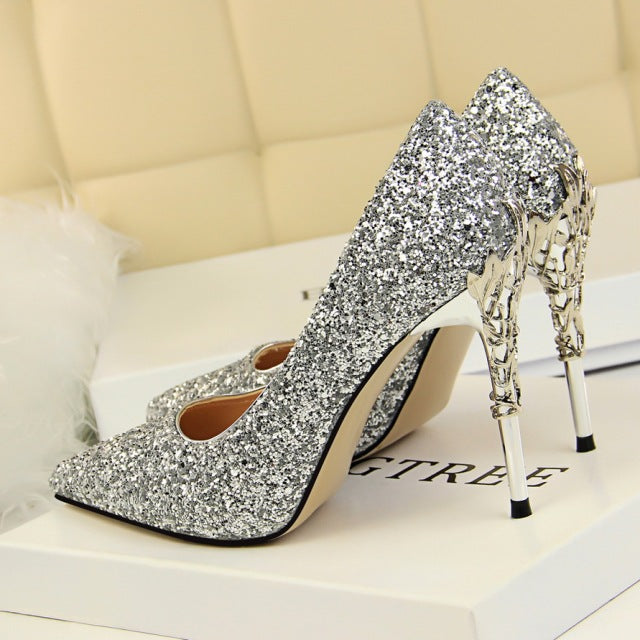 Shine and Glitter High Heel Stiletto Pumps