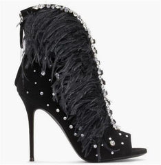 Luxury Zanotti Lovers Crystal Booties Sandals